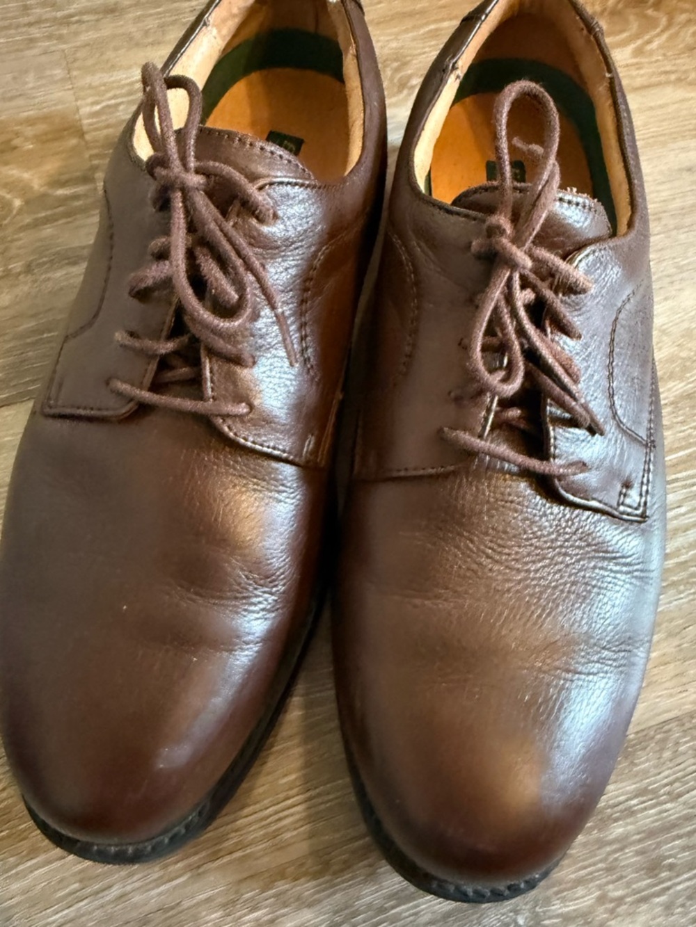 Men's Easy Spirit Brown Leather Lace-Up Dress Shoes